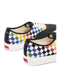 Мужские разноцветные кожаные низкие кеды в клетку от Vans