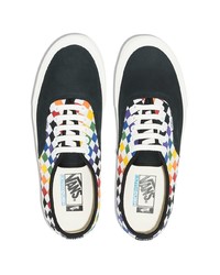 Мужские разноцветные кожаные низкие кеды в клетку от Vans