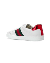 Мужские разноцветные кожаные низкие кеды от Gucci