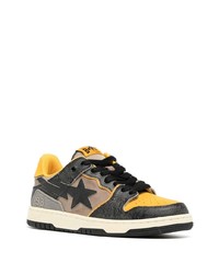 Мужские разноцветные кожаные низкие кеды от A Bathing Ape