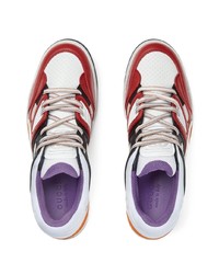 Мужские разноцветные кожаные низкие кеды от Gucci