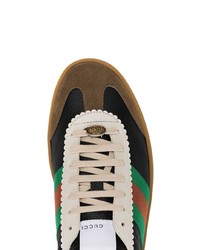 Мужские разноцветные кожаные низкие кеды от Gucci