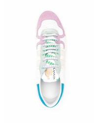 Мужские разноцветные кожаные низкие кеды от Lanvin