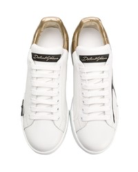 Женские разноцветные кожаные низкие кеды от Dolce & Gabbana