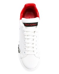 Женские разноцветные кожаные низкие кеды от Dolce & Gabbana