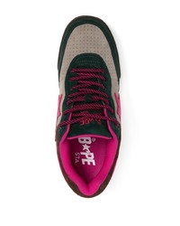 Мужские разноцветные кожаные низкие кеды от A Bathing Ape