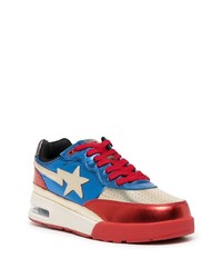 Мужские разноцветные кожаные низкие кеды от A Bathing Ape