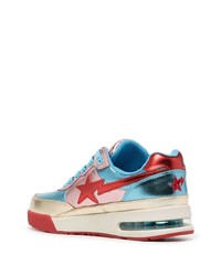 Мужские разноцветные кожаные низкие кеды от A Bathing Ape