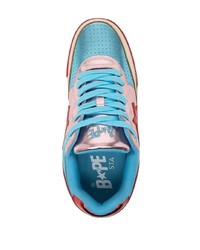 Мужские разноцветные кожаные низкие кеды от A Bathing Ape