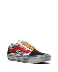 Мужские разноцветные кожаные низкие кеды от Vans