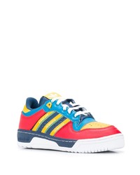 Мужские разноцветные кожаные низкие кеды от adidas