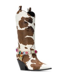 Разноцветные кожаные полусапоги от Casadei