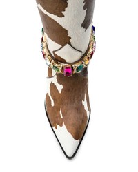 Разноцветные кожаные полусапоги от Casadei