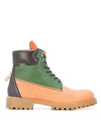 Мужские разноцветные кожаные рабочие ботинки от Buscemi
