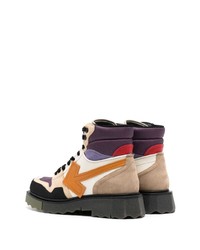 Мужские разноцветные кожаные рабочие ботинки от Off-White