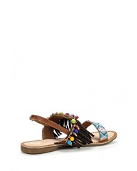 Разноцветные кожаные сандалии на плоской подошве от Gioseppo