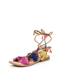 Разноцветные кожаные сандалии на плоской подошве от Gioseppo