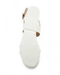 Разноцветные кожаные сандалии на плоской подошве от Instreet