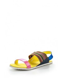 Разноцветные кожаные сандалии на плоской подошве от Marie Collet
