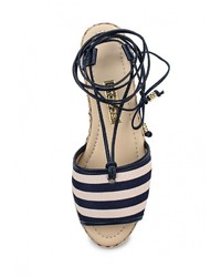 Разноцветные кожаные сандалии на плоской подошве от Moleca