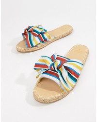 Разноцветные кожаные сандалии на плоской подошве от Oasis