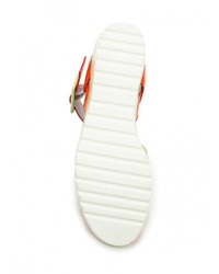 Разноцветные кожаные сандалии на плоской подошве от Vitacci