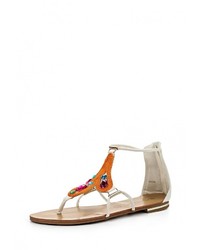 Разноцветные кожаные сандалии на плоской подошве от Vivian Royal
