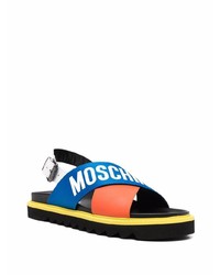 Мужские разноцветные кожаные сандалии от Moschino