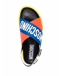 Мужские разноцветные кожаные сандалии от Moschino