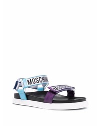 Мужские разноцветные кожаные сандалии от Moschino