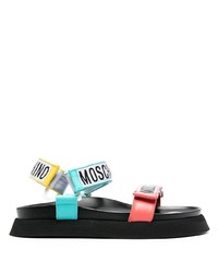Мужские разноцветные кожаные сандалии от Moschino