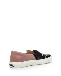 Женские разноцветные кожаные слипоны от Karl Lagerfeld