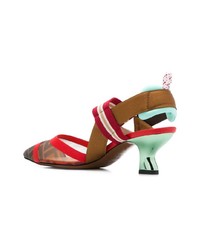 Разноцветные кожаные туфли с принтом от Fendi