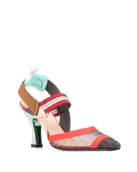Разноцветные кожаные туфли с принтом от Fendi
