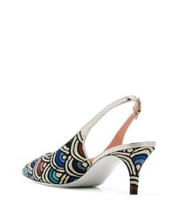 Разноцветные кожаные туфли с принтом от Pollini