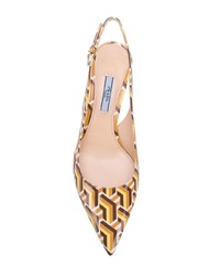 Разноцветные кожаные туфли с принтом от Prada