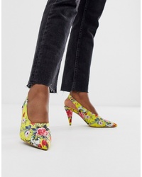 Разноцветные кожаные туфли с цветочным принтом от ASOS DESIGN
