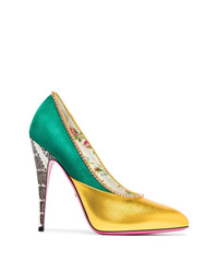 Разноцветные кожаные туфли от Gucci