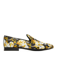 Разноцветные лоферы из плотной ткани