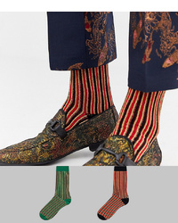 Разноцветные носки в вертикальную полоску
