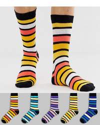 Мужские разноцветные носки в горизонтальную полоску от ASOS DESIGN