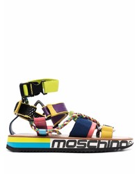 Мужские разноцветные сандалии из плотной ткани от Moschino