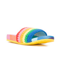 Разноцветные сандалии на плоской подошве крючком от Mira Mikati