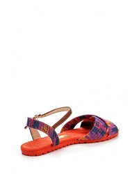 Разноцветные сандалии на плоской подошве от Moleca
