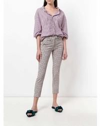 Разноцветные узкие брюки с принтом от Dondup