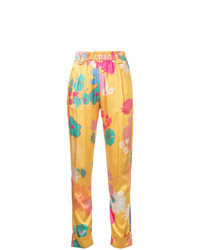 Разноцветные узкие брюки с цветочным принтом