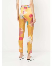 Разноцветные узкие брюки с цветочным принтом от Stine Goya