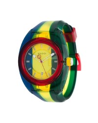 Мужские разноцветные часы в горизонтальную полоску от Gucci