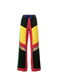 Разноцветные шерстяные широкие брюки от Etro
