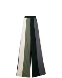 Разноцветные широкие брюки в вертикальную полоску
